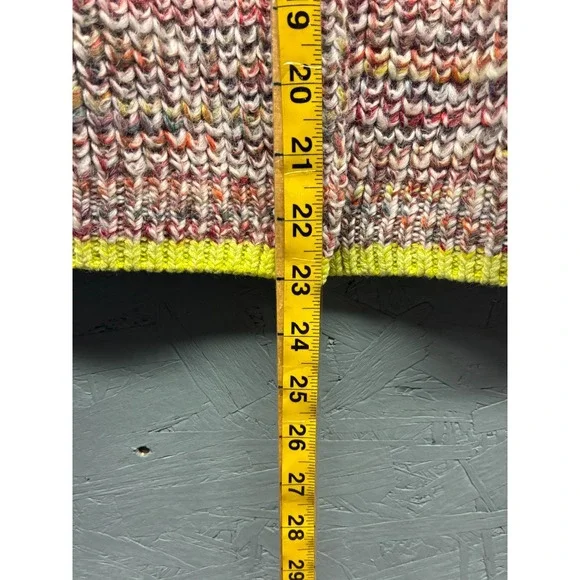 Free People Cardigan Women’s Multi Knit Wool Blend Pullover Neon Trim XS NWT